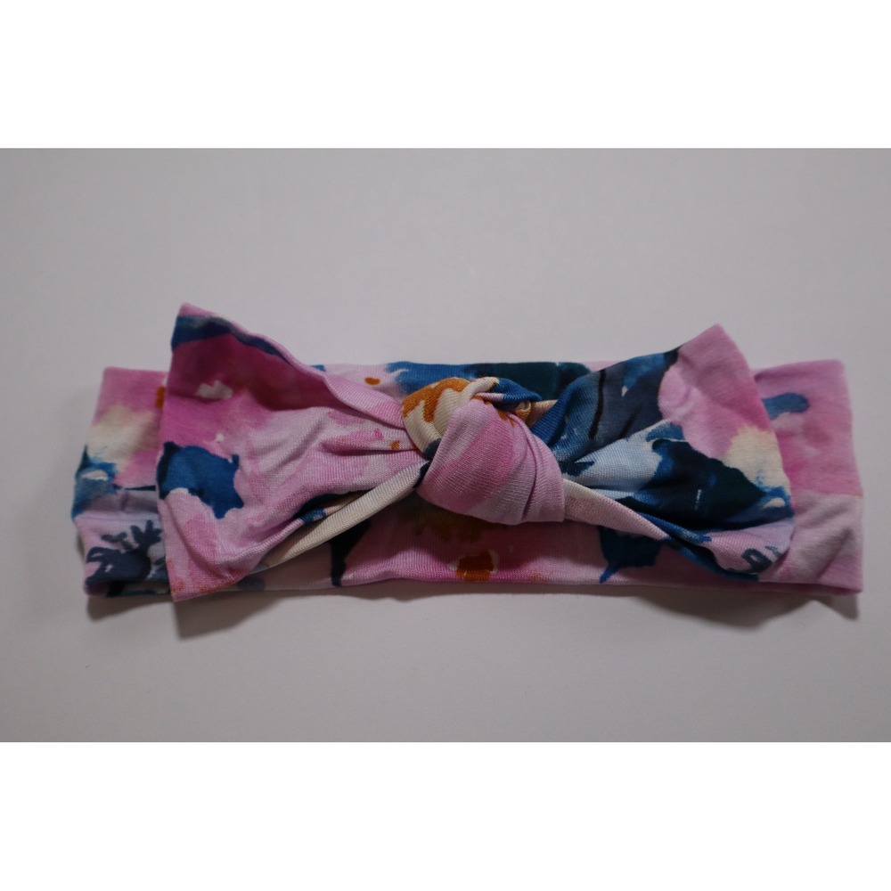 Little Sleepies Pink Floral Watercolor Bamboo Knotted Headband NB-3T